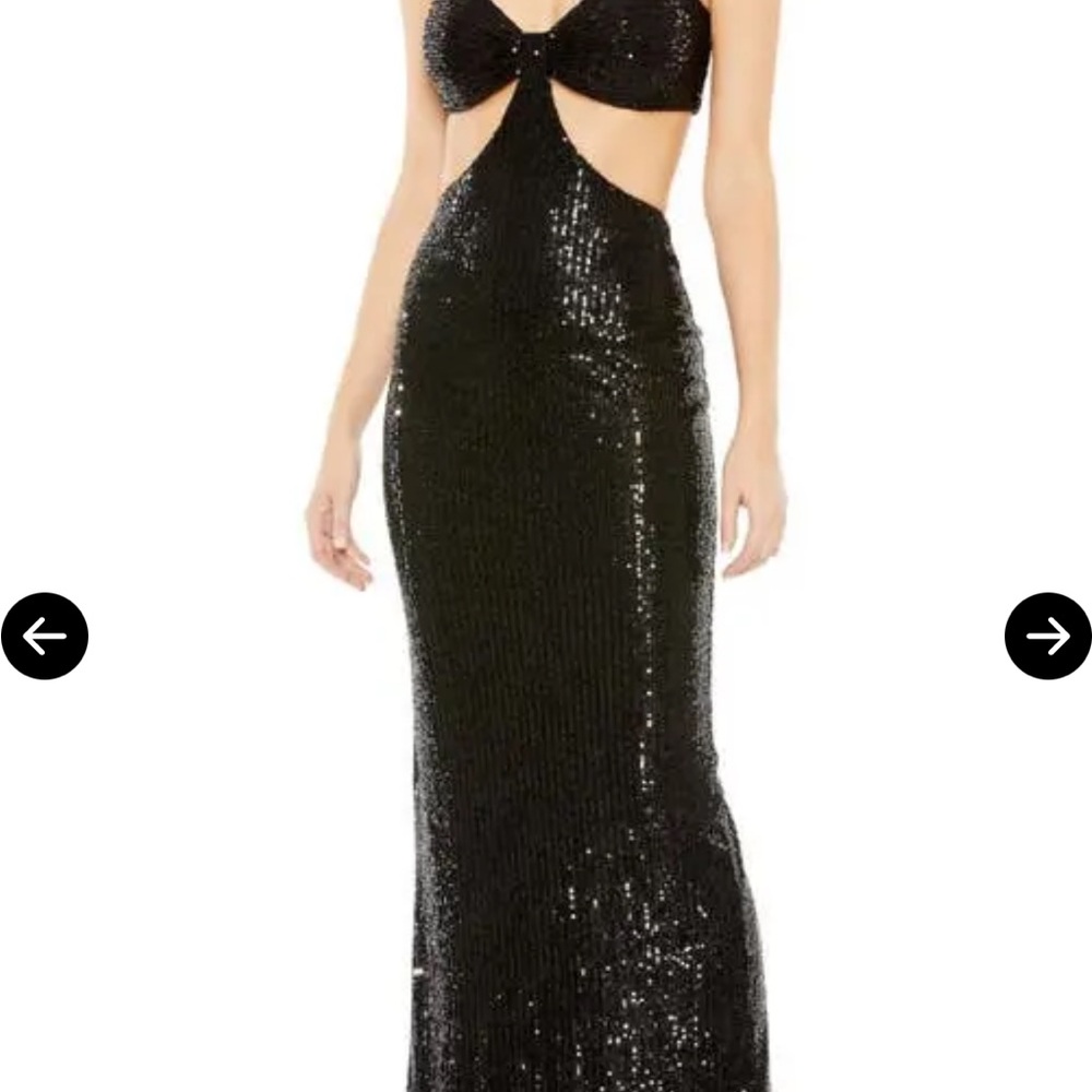 Mac Duggal Black Sequin Prom Dress